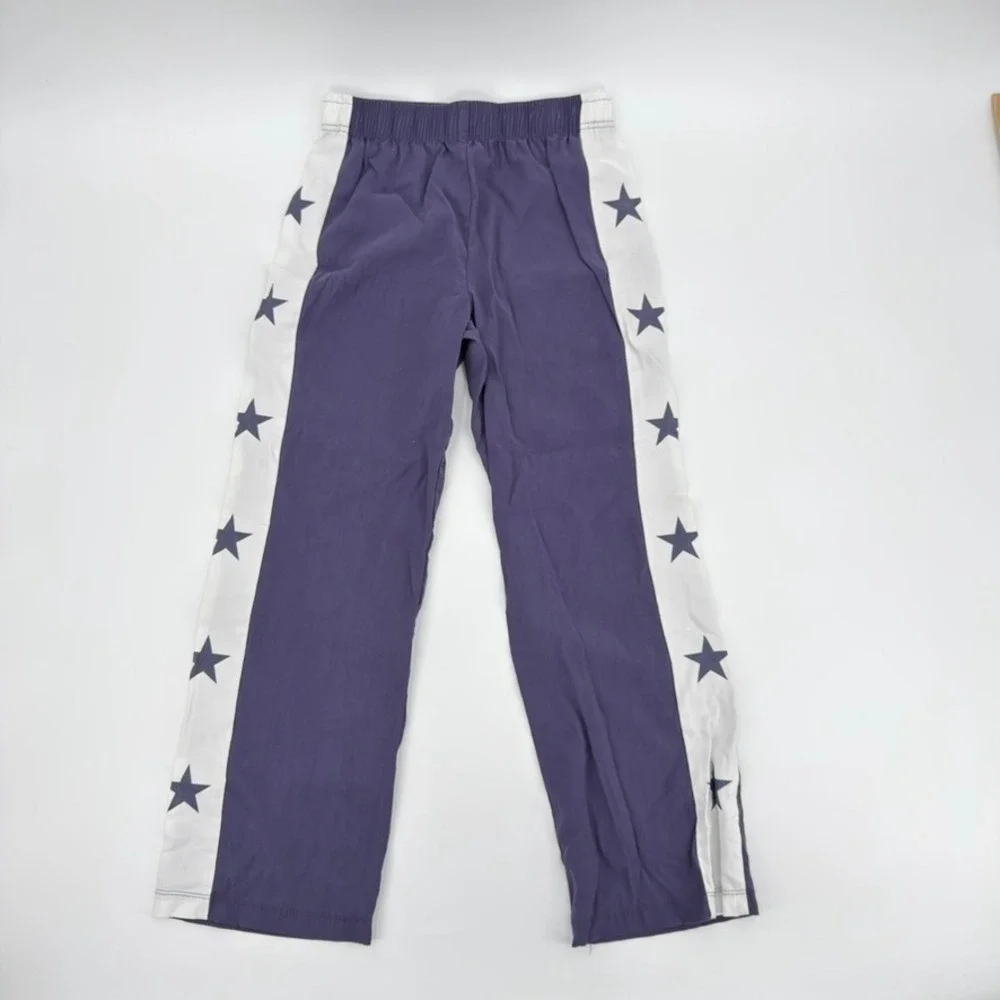 Forever 21 Kids Purple Star Side Stripe Track Pants Size 11/12 Elastic Waist